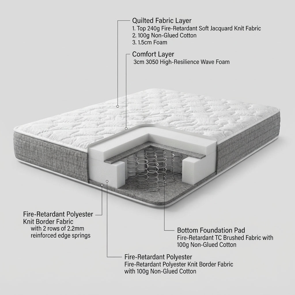 5-Zone Pocket Spring Compressed Mattress