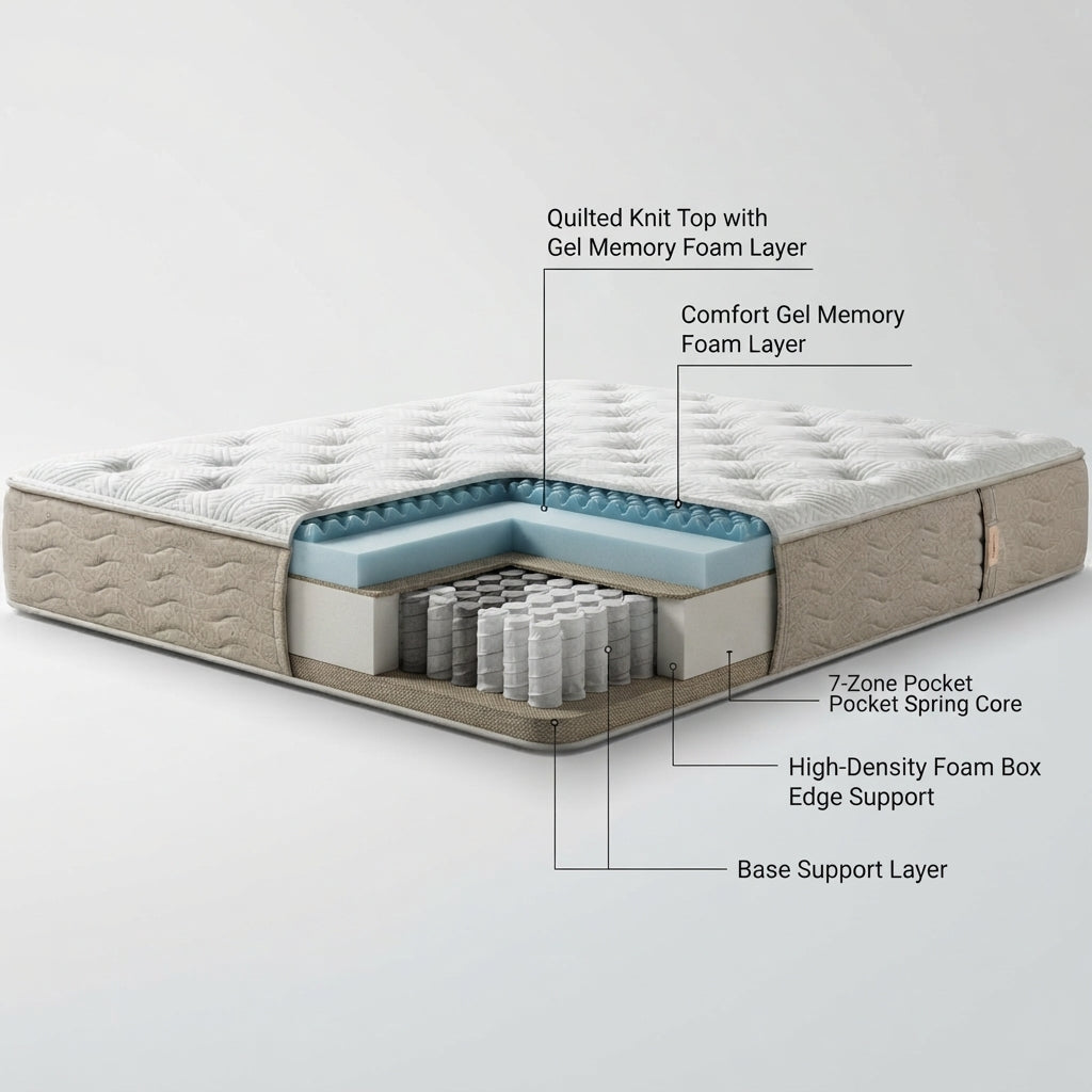 7-Zone Gel Contour Compressed Mattress