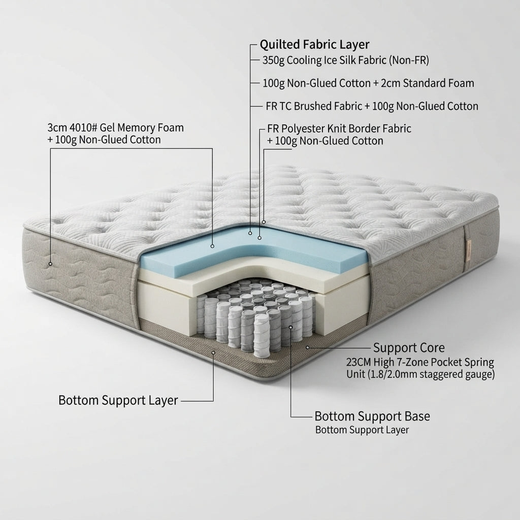 Cooling Gel & Latex-Look Foam Compressed Mattress